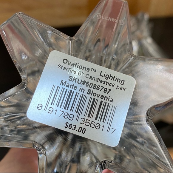 Pair of LENOX Ovations Lighting Starfire 6” Crystal Glass Candle Stick Holders - Picture 13 of 16